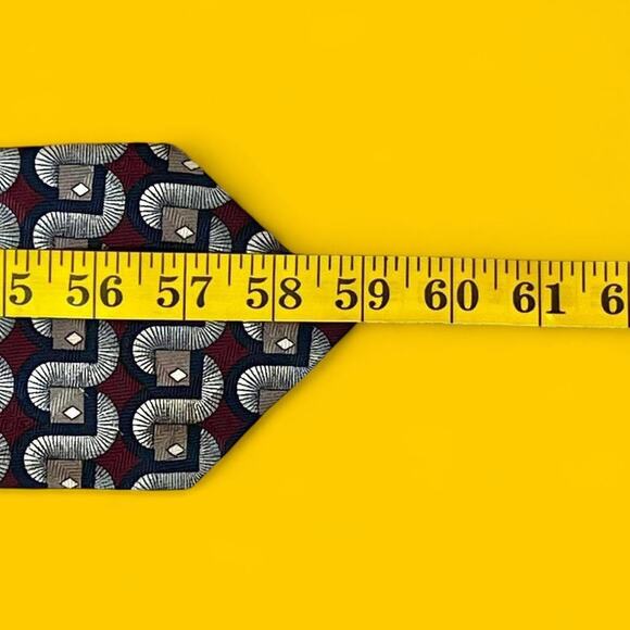 Robert Talbott Parisian Tie – Retro Geometric Pattern, Made in USA, 100% Silk - Picture 6 of 7